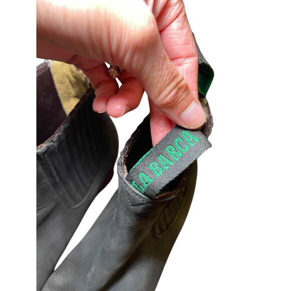 La Barca Men Western Ankle Boots Black Leather Rodeo Cowboy Boots MX 25 US Men 7 - Picture 4 of 12